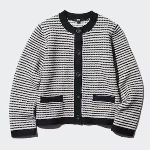 NWT Uniqlo Knitted Short Striped Jacket - Picture 1 of 7